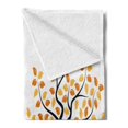 thumbnail image 2 of Farmland Soft Flannel Fleece Throw Blanket, Border with Shady Deciduous Autumn Trees Growth Leaf Seasonal Background Art, Cozy Plush for Indoor and Outdoor Use, 50" x 60", Orange Black, by Ambesonne, 2 of 5