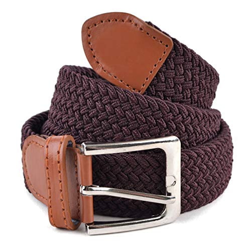 Stretch Braided Woven Belts without Holes, Elastic Casual Belts for Men
