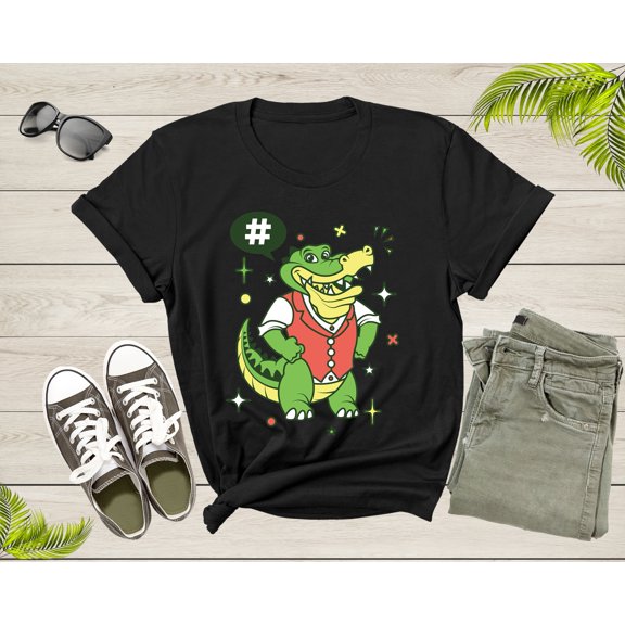 Cute Funky Hipster Alligator Crocodile Animal for Men Women T-Shirt Alligator Lover Gift T Shirt for Men Women Kids Boys Girls Tshirt