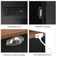 thumbnail image 7 of Homfa Coffee Bar Cabinet with Hutch, 47.2" W Kitchen Buffet Sideboard Cabinet with 3 Drawers & USB Power Station, Black, 7 of 7