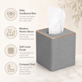 thumbnail image 5 of ABCISI Tissue Box Cover, Decorative Linen Square Tissue Holder with Rose Gold Trim, Modern Cube Tissue Box Holder for Bathroom, Bedroom, Office, Living Room (Grey), 5 of 6