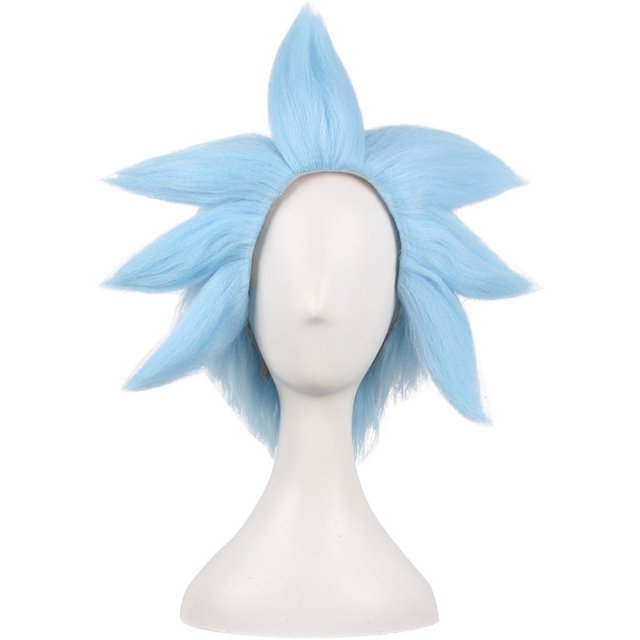 Rick and Morty Anime Wig Ricky Sanchez Cosplay Wig Cap Blue