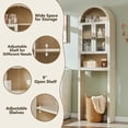 thumbnail image 6 of SinCiDo Arched Over The Toilet Storage Cabinet, Modern Bathroom Shelf Over Toilet with Acrylic Doors, Wooden Bathroom Space Saver Organizer above Toilet with Adjustable Shelf, 6 of 8