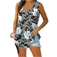 thumbnail image 5 of ALLLIST Womens Spring Tops Blue Square Neckline Graphic Sleeveless Tank Tops Tank Tops L, 5 of 5