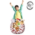 thumbnail image 3 of Kiss Storage Toy Bag Chair, Monochrome Design Warm Tone Girl Kises, Stuffed Animal Organizer Washable Bag, Small Size, Ruby and White, by Ambesonne, 3 of 3