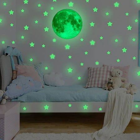Carlton Global Glow In Dark Wall Ceiling Stars Moon Stickers