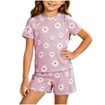 thumbnail image 2 of ATOGUTA Girls Shorts Sets Summer Short Sleeve T-Shirt and Shorts Set Casual Two Pieces Outfit, 2 of 8