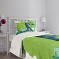 thumbnail image 3 of Ambesonne Sports Quilted Bedspread Set 2 Pcs, Cricket Player Pitching, Twin Size, Lime Green Turquoise, 3 of 5