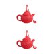 thumbnail image 4 of Kearding Infusor de té en forma de tetera reutilizable fácil de limpiar filtro de hojas operación Simple resistente al calor colador de café Rojo 2piezas, 4 of 6