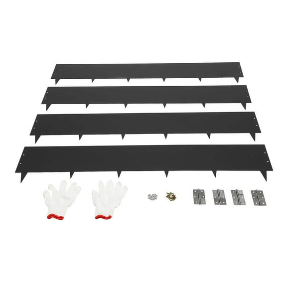 3.3 ft. x 8.4 in. x 0.071 in. Black Steel Landscape Edging Yard Lawn Garden Metal Border Edge Decor (4-Pieces)