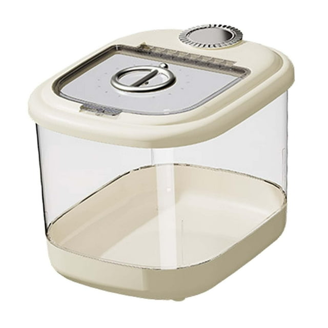 Contenedor para almacenar arroz y cereales, alimento para mascotas con tapa sellada. M por 10kg