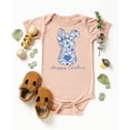 thumbnail image 3 of Happy Easter Bodysuit for Baby Girls Blue Floral Chinoiserie Spring Bunny One-Piece for Babies Peach Bodysuit 24 Months, 3 of 3
