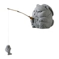 thumbnail image 3 of Estatua de gato de piedra para té, divertida decoración de escritorio, regalo para amantes del té, arte decorativo para mesa. Gato Pescador, 3 of 9