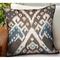 thumbnail image 2 of Plutus Brands Shoshone Valley Blue Brown Ikat Luxury Outdoor/Indoor Throw Pillow, 2 of 3