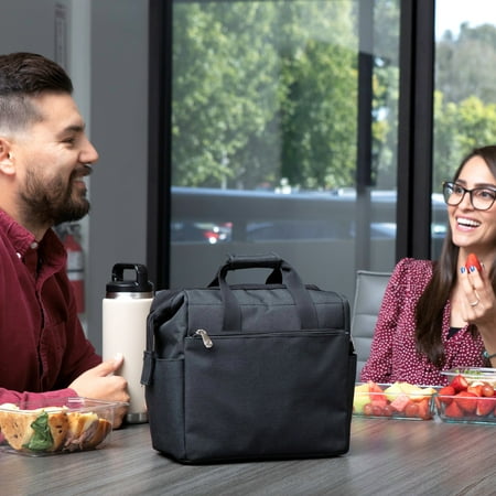 On The Go Lunch Cooler, (Heathered Gray) Black