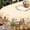 Beige-bunny, variant on Easter Oval Tablecloth 60" x 102" Waterproof Fabric Spring Flowers and Eggs Table Cloths for Easter Indoor Outdoor Kitchen Dining Decorations