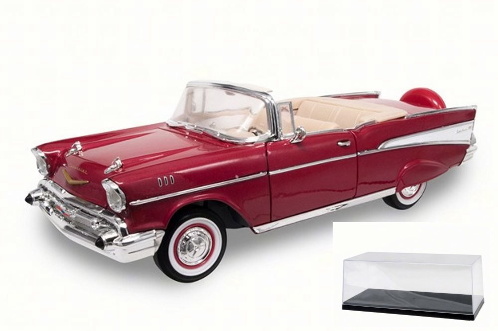 Diecast Car & Accessory Package 1957 Chevy Bel Air Convertible, Red