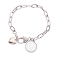 thumbnail image 1 of White Wood venas pattern background Pulsera de cadena de corazón joyería encanto moda, 1 of 3