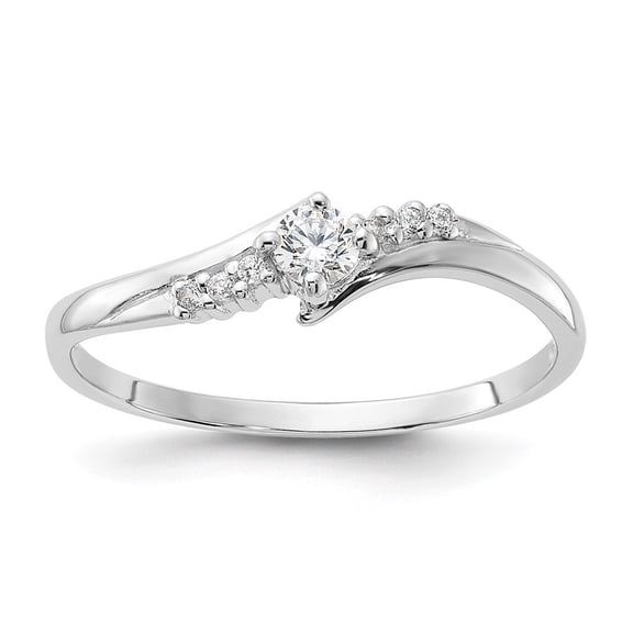 Auriga 925 Sterling Silver Rhodium Plated and Cubic Zirconia Ring Size 7 for Women