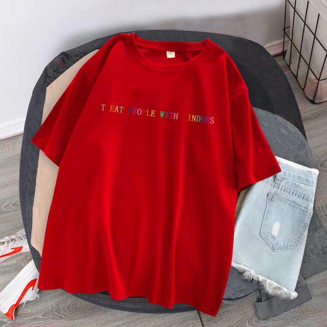 Summer casual style Harry treats kind people S-2XL fashion ladies retro casual punk alphabet hip hop t shirt female short sleevepangjing