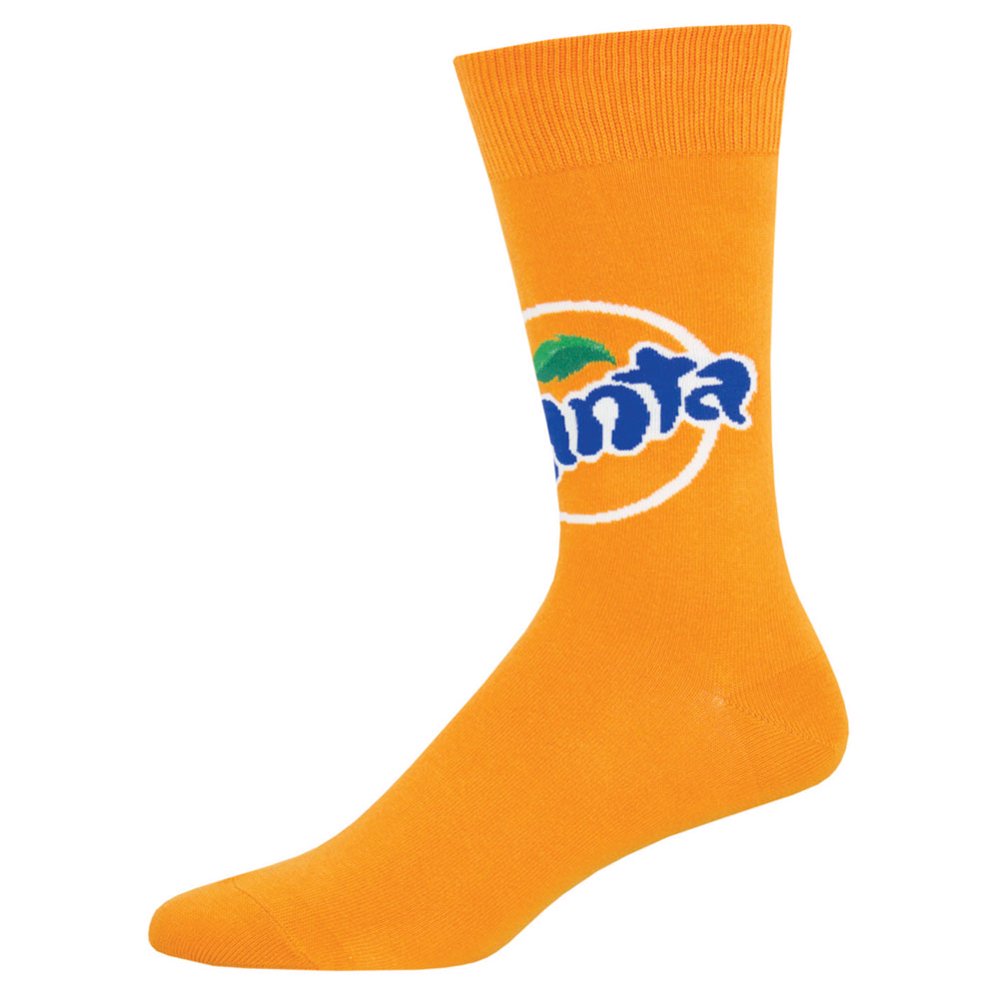 Socksmith Fanta Soft Drink Socks Crew Length One Size Cotton Blend w/ Ad Graphics Walmart