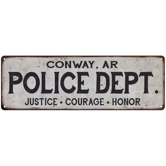 CONWAY, AR POLICE DEPT. Home Decor Metal Sign Gift 8x24 108240012544