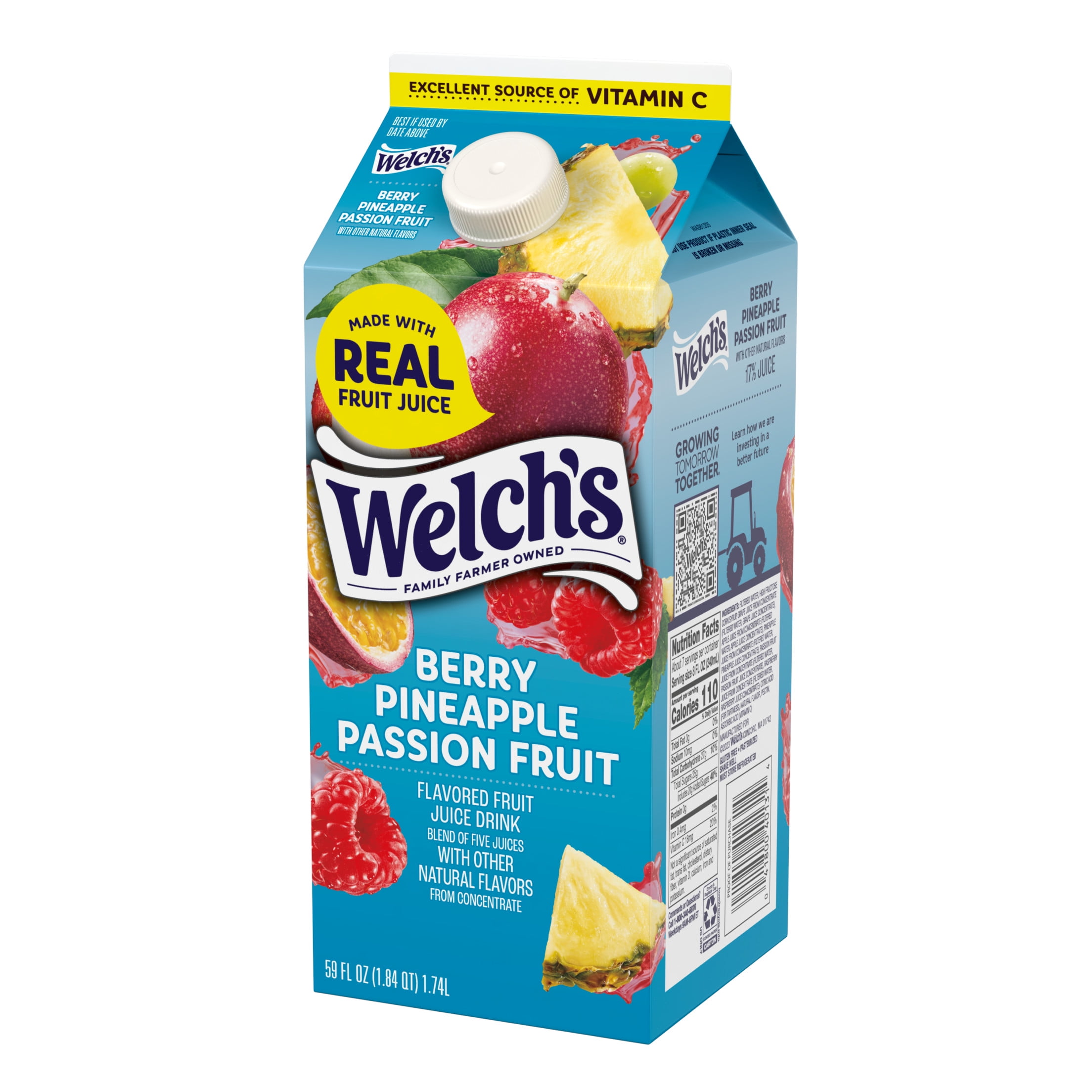 Welch's Berry Pineapple Passion Fruit Fruit Juice Drink, 59 fl oz carton