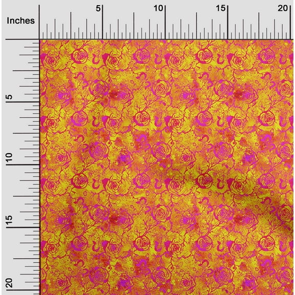 oneOone Polyester Lycra Orange Fabric Batik Quilting Supplies Print Sewing Fabric By The Yard 56 Inch Wide
