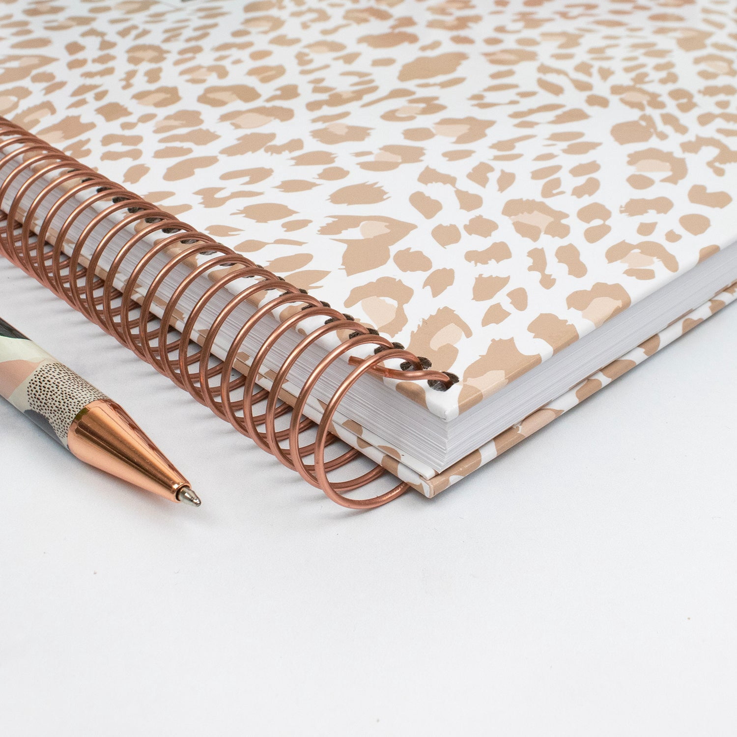 bloom daily planners 2026-2027 Academic Planner, 13-Month Monthly & Weekly Hard Cover, 8.5" x 11", Tan Leopard