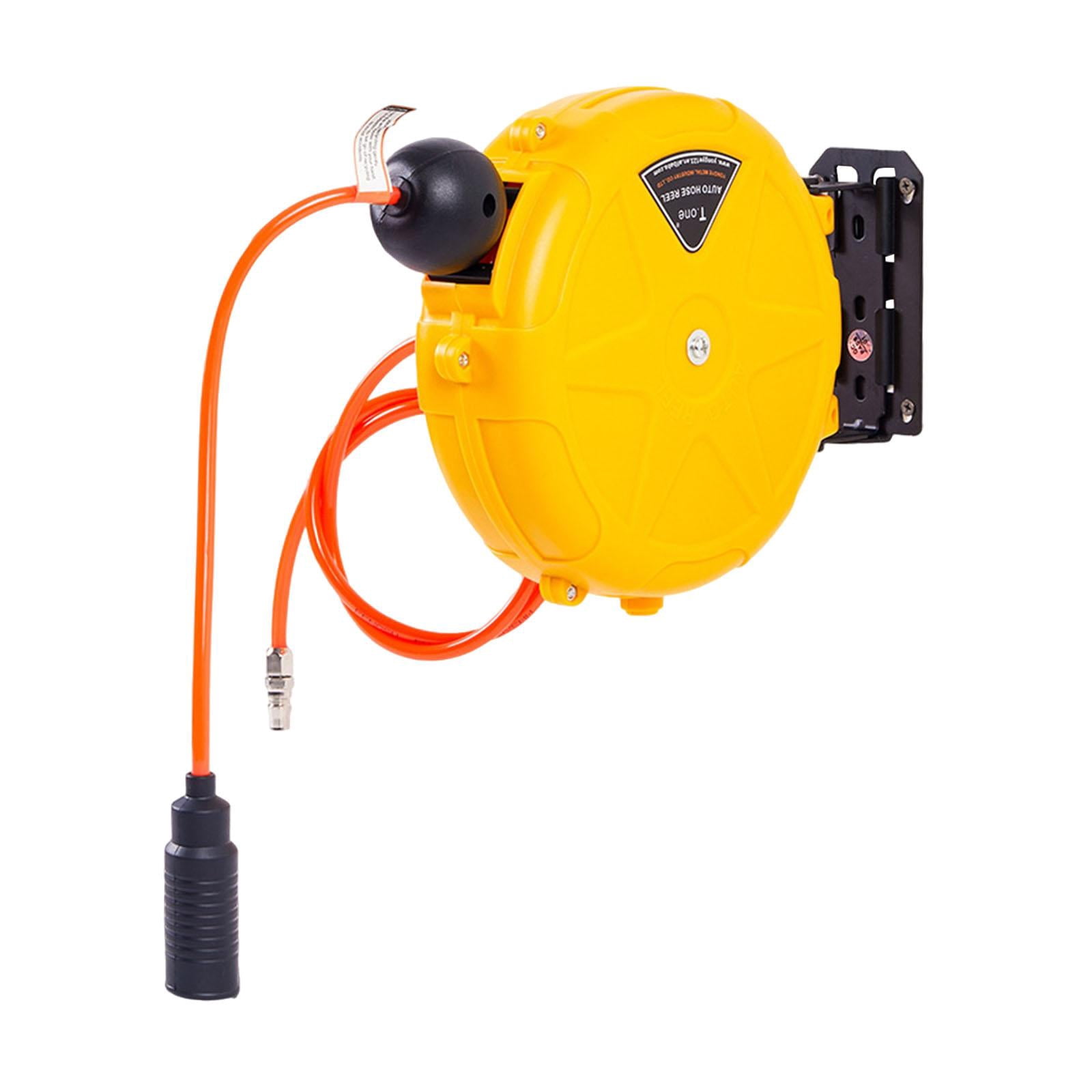 simhoa Air Hose Reel Enclosed Stability Automatic Locking Auto Rewind Water Hose Reel for Outdoor Garage Garden Watering Car Washing