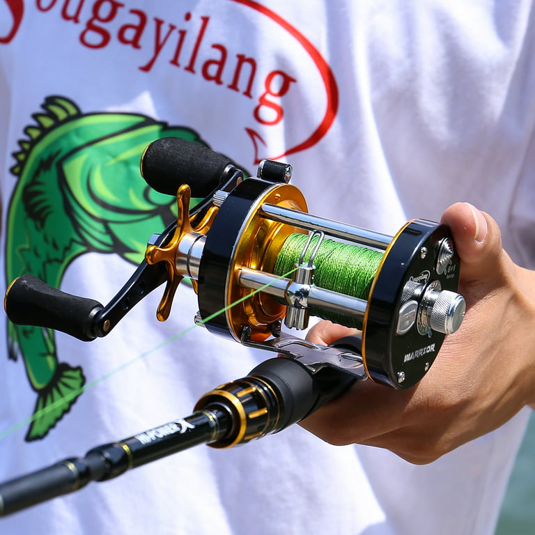 Sougayilang Trolling Fishing Reel Round Conventional Reel Reinforced Metal  Body Baitcasting Reel