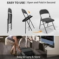 thumbnail image 5 of Vingli Metal Outdoor Party Padded Folding Chairs, Black (Set of 4), 5 of 8