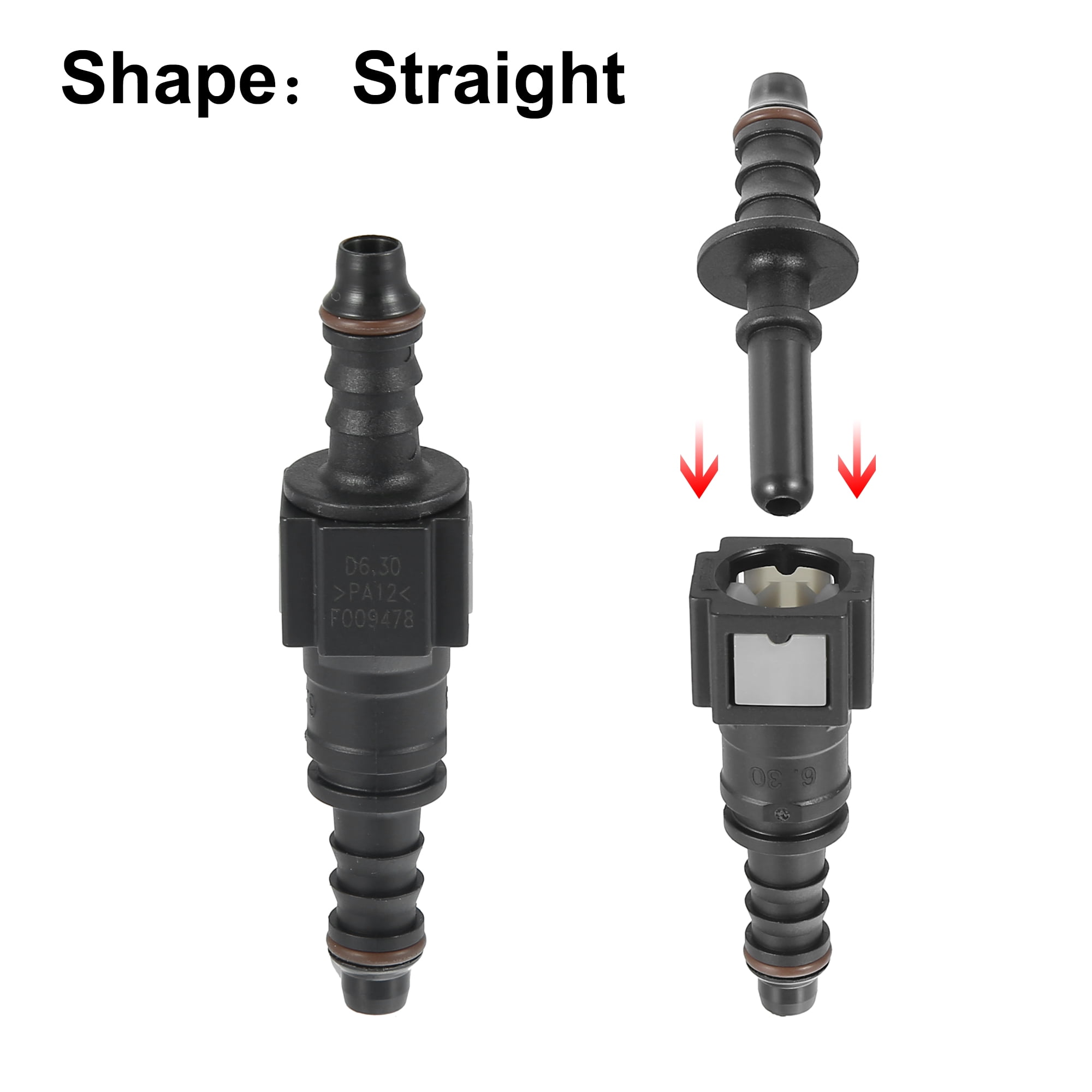 Unique Bargains 1/4 6.3mm SAE to 5/16 8mm Straight Fuel Line Quick Release Connector