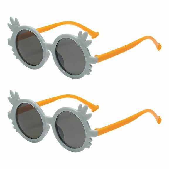 GJX 2Pcs Baby Sunglasses,Unisex Design for Boys and Girls Toddler Sunglasses Age 2-4,Uv Protection and Eye Care Infant Sunglasses,Style1