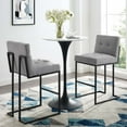 thumbnail image 4 of Modway Privy 27.5" Modern Fabric Bar Stools in Black/Gray (Set of 2), 4 of 4