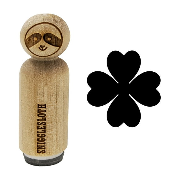 Four Leaf Clover Lucky Solid Rubber Stamp for Scrapbooking Crafting Stamping - Mini 1/2 Inch