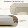 thumbnail image 3 of Brafabhome Full Size Bed Frame with Round Corner Headboard, Soft Boucle Cloud Upholstered Fluffy Platform Bed with Bump-Proof Edge Footboard for Adults, No Box Spring Needed | Khaki, 3 of 8