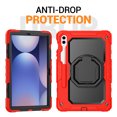 thumbnail image 2 of for Samsung Galaxy Tab S10 Plus/S9 FE+/S9+ Case 12.4 inch, 360 Rotating Shockproof Cover with Stand, Handle, Shoulder Strap (SM-X820/X810/X610), Red, 2 of 6