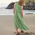 thumbnail image 4 of JULMCOMO Dresses for Women 2024 Casual Scoop Neck Casual Trendy T Shirt Dress Floral Print Oversize Sleeveless Maxi Dress with Pocket Green S, 4 of 6