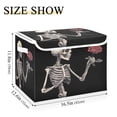thumbnail image 3 of Ryvnso Funny Skull Roses Flower Large Lidded Foldable Storage Baskets Cubes Boxes Lids Bin for Home, 3 of 7