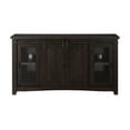 thumbnail image 2 of Wood and Metal TV Stand With 2 Mesh Style Doors, Espresso Brown- Saltoro Sherpi, 2 of 5