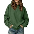 thumbnail image 3 of Women's Oversized Solid Color Hoodie,Long Sleeve Loose Fit Pullover Casual Basic Sweatshirt,Vacation Travel Outfit, 3 of 6