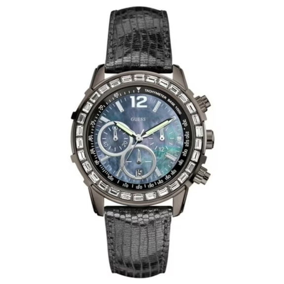 Guess Men's W0017L3 40mm Stainless Steel Case Grey Calfskin Mineral Watch