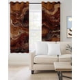 thumbnail image 2 of Brown Marble Blackout Curtains 39 Inches Long for Bedroom, Ombre Abstract Striped Mottled Aesthetic Thermal Insulated Room Darkening Black Out Window Curtain Panels Grommet Drapes for Living Room, 2 of 8