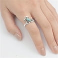 thumbnail image 4 of CHOOSE YOUR COLOR Simulated Turquoise Scorpion Animal Ring .925 Sterling Silver Band Blue CZ Female Size 5, 4 of 4