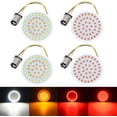 thumbnail image 1 of GHSDFBB 2\u201d LED Turn Signals Bullet Style 1157 SMD White Amber Front Turn Signal Bulbs + 1157 Double Connector Red Rear Turn Signal Lights Compatible for Harley Softail Dyna Sportster Tourin, 1 of 7