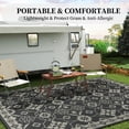 thumbnail image 2 of SIXHOME Outdoor Rug 5'x8' Waterproof Reversible Patio Rug Boho Floral Indoor Outdoor Rugs Lightweight Plastic Straw Ourdoor Carpet for RV Camping Deck Balcony Modern Porch Decor Gray, 2 of 6