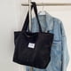 thumbnail image 2 of Bolsos Casuales Mujer Bolso Mano Pana Bolso Compras (negro), 2 of 9