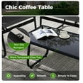 thumbnail image 6 of Topbuy 8 Piece Outdoor Furniture Set Patio Metal Conversation Chair & Coffee Table w/ Mesh Seat Fabric & Tempered Glass Tabletop, 6 of 9
