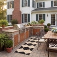 thumbnail image 3 of Safavieh Courtyard Elwyn Geometric Indoor/Outdoor Runner Rug, Beige/Black, 2'3" x 8', 3 of 11